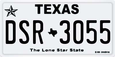 TX license plate DSR3055
