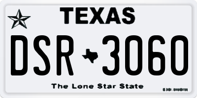 TX license plate DSR3060