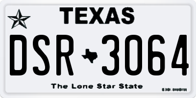 TX license plate DSR3064