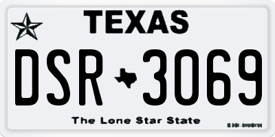 TX license plate DSR3069