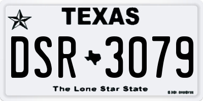 TX license plate DSR3079