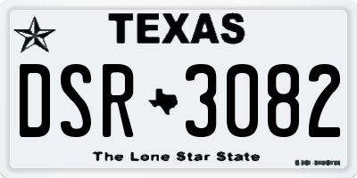 TX license plate DSR3082