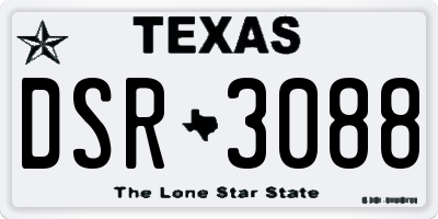 TX license plate DSR3088
