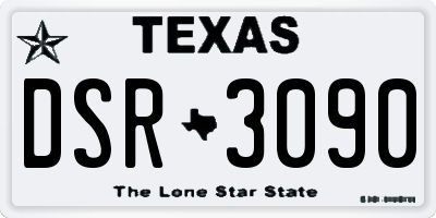 TX license plate DSR3090