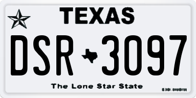 TX license plate DSR3097