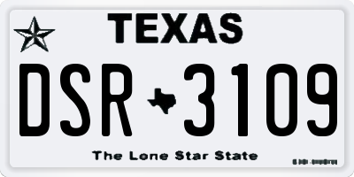 TX license plate DSR3109