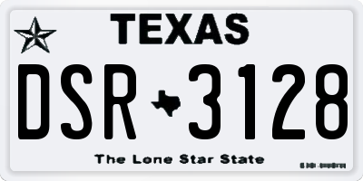 TX license plate DSR3128