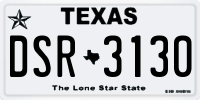 TX license plate DSR3130
