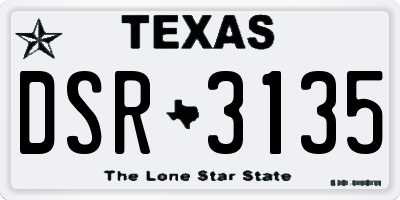 TX license plate DSR3135