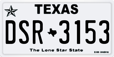 TX license plate DSR3153