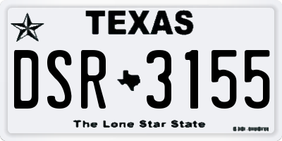 TX license plate DSR3155