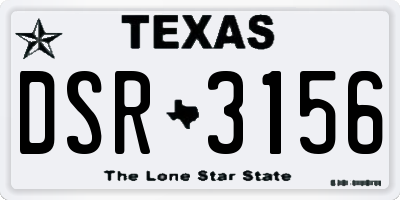 TX license plate DSR3156