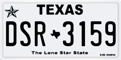 TX license plate DSR3159