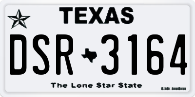 TX license plate DSR3164