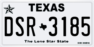 TX license plate DSR3185