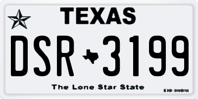 TX license plate DSR3199