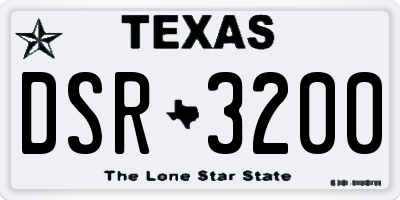TX license plate DSR3200