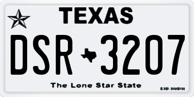 TX license plate DSR3207