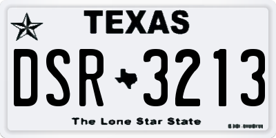 TX license plate DSR3213