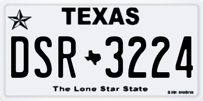 TX license plate DSR3224
