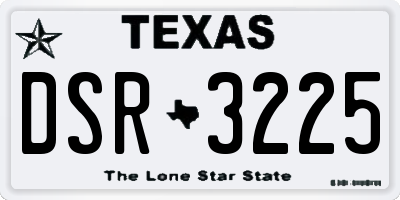 TX license plate DSR3225