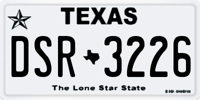 TX license plate DSR3226