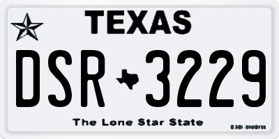 TX license plate DSR3229