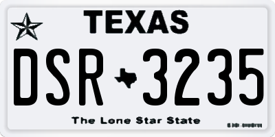 TX license plate DSR3235