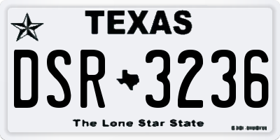 TX license plate DSR3236