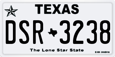 TX license plate DSR3238