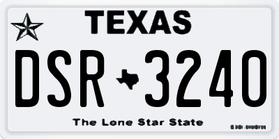 TX license plate DSR3240