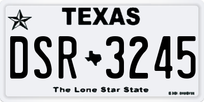 TX license plate DSR3245