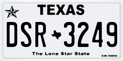 TX license plate DSR3249