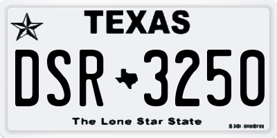 TX license plate DSR3250