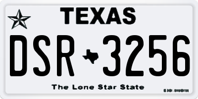 TX license plate DSR3256
