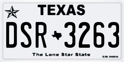 TX license plate DSR3263