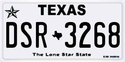 TX license plate DSR3268