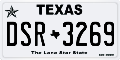 TX license plate DSR3269