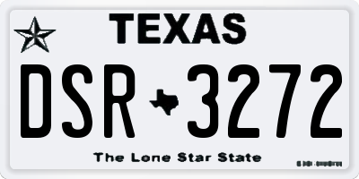 TX license plate DSR3272