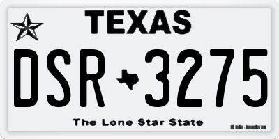 TX license plate DSR3275