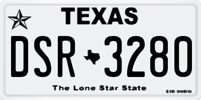 TX license plate DSR3280