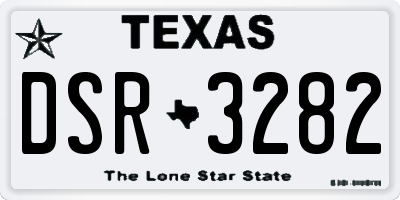 TX license plate DSR3282
