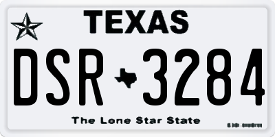 TX license plate DSR3284