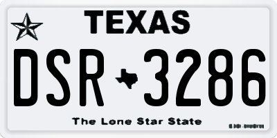 TX license plate DSR3286