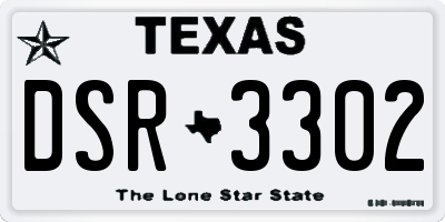 TX license plate DSR3302