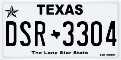 TX license plate DSR3304