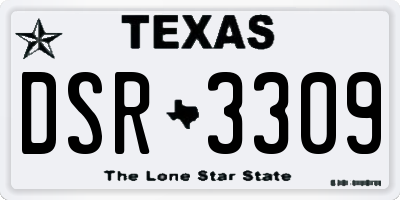 TX license plate DSR3309