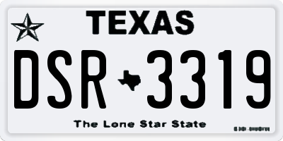 TX license plate DSR3319