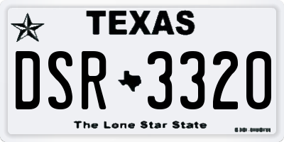 TX license plate DSR3320
