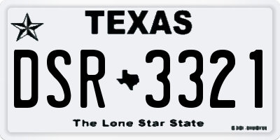 TX license plate DSR3321